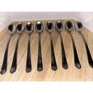 Unbranded Heavy Swan Neck Silverware Set Of 8 Teaspoons